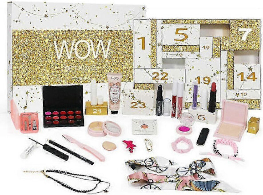 Sminke Julekalender 2025 Tenåringsjenter Kvinner Skjønnhetsnedtellingskalender, Trendy Ting Unike Sminkesett