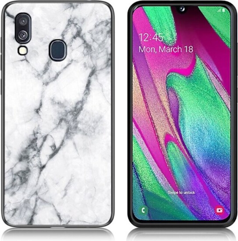 Fantasy Marble Samsung Galaxy A40 deksel - Hvit