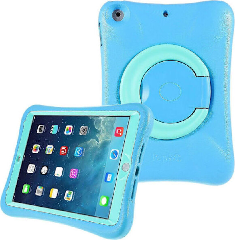 PEPKOO Kult EVA Støtsikkert Deksel med 360 Graders Roterende Stativ for iPad 9,7-tommer (2018)/(2017) Flerfarget Blå/Mintgrønn