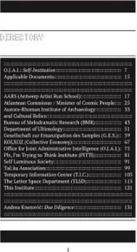 Self-Institutionalization Reader