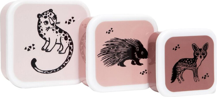 Matboks Sett - 3 stk. - Svart Dyr - - OneSize - Matboks