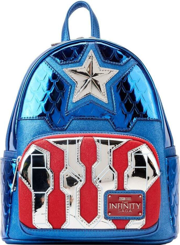 Captain America metallisk ryggsekk, 26 cm størrelse, slitesterk design