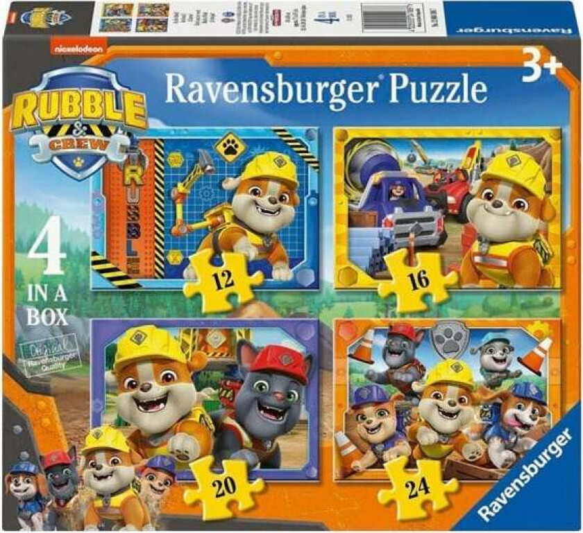 Rubble & Crew Puzzle - 4 Puzzles Gulv