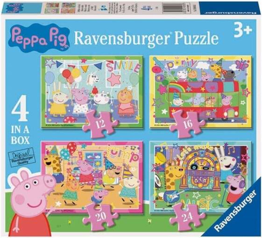 Peppa Pig Puzzle - 4 Puzzles Gulv