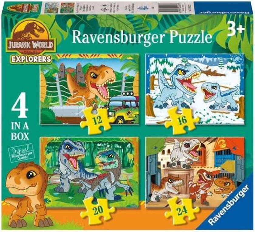 Jigsaw Puzzle Jurassic World Explorers - 4 Puzzles Gulv
