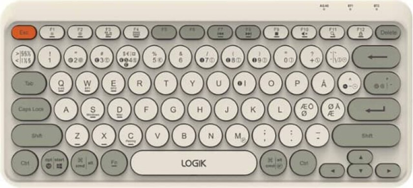 Compact Bluetooth Round Key trådløst tastatur (grå)