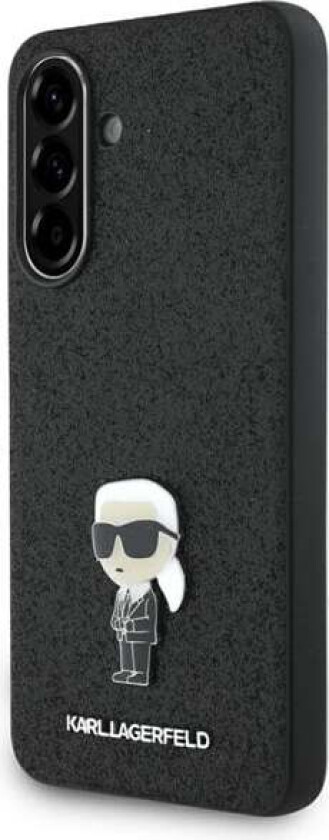 Fast glitter Ikonik Logo metallnålveske for Samsung Galaxy A56 - Svart