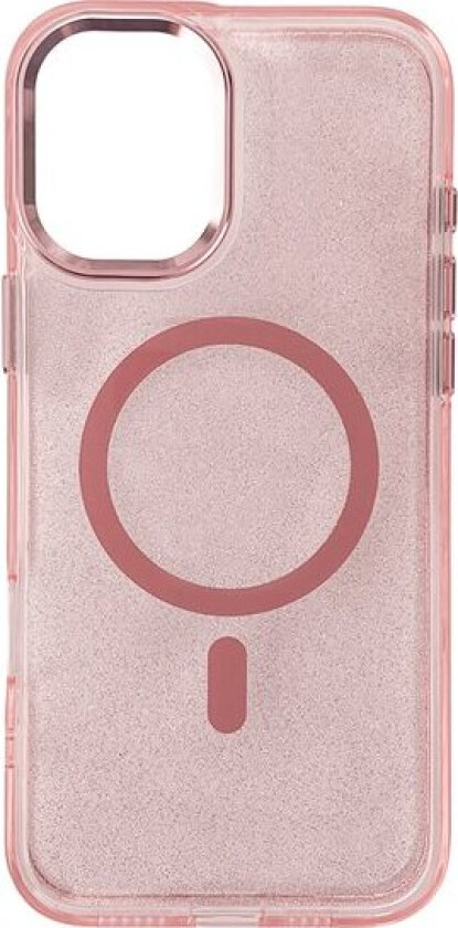 Glitterveske med Mag Safe for Samsung Galaxy S25 - Rosa med glitter