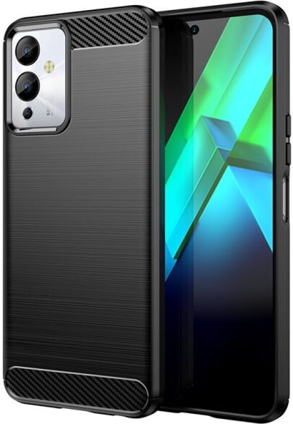 Carbon Case-etui til Infinix Note 12i fleksibelt karbondeksel i silikon, svart