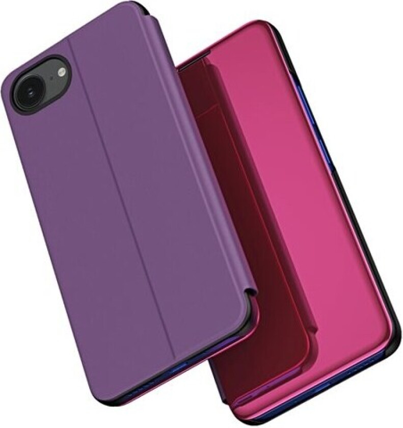 Clear View-etui for iPhone 16e Flip Cover - Rosa