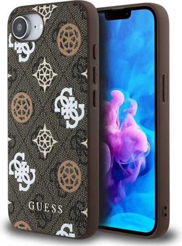PU 4G Peony-etui med MagSafe for iPhone 16e - brun