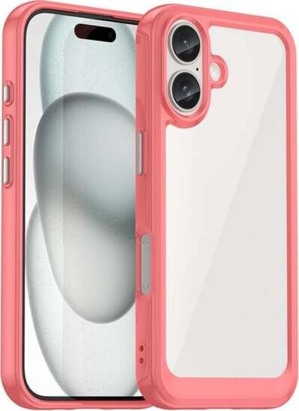 Outer Space-etui med gelramme for iPhone 16 Plus - rød