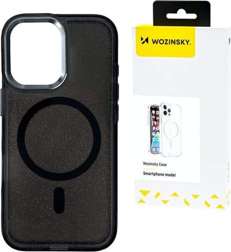 Glitter-etui med Mag Safe for Samsung Galaxy S25 Ultra - Svart med glitter