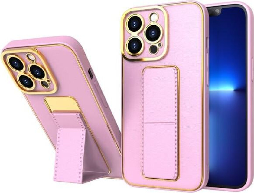 Nytt Kickstand-etui for iPhone 12 Pro med stativ rosa