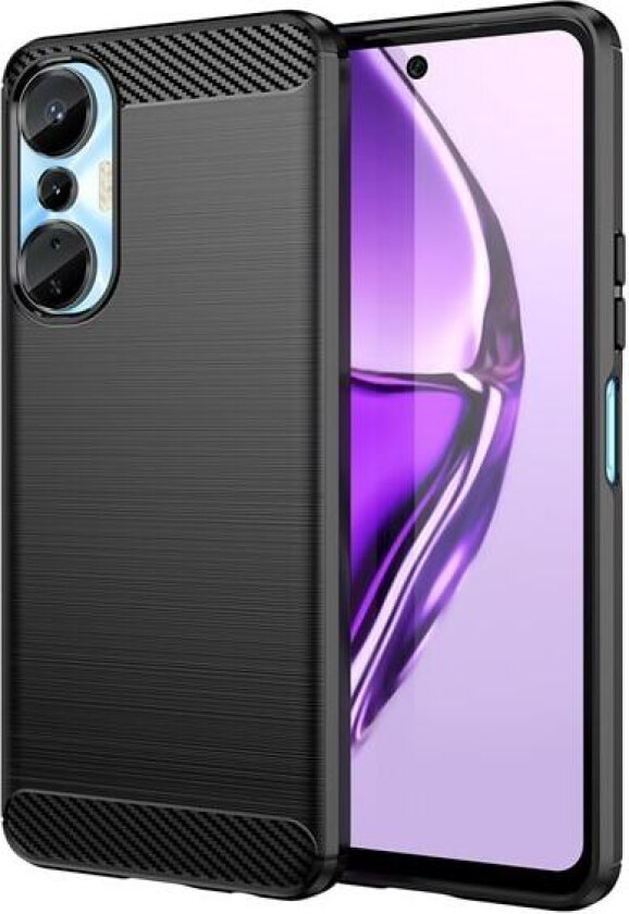 Carbon Case-etui til Infinix Hot 20S fleksibelt karbondeksel i silikon, svart