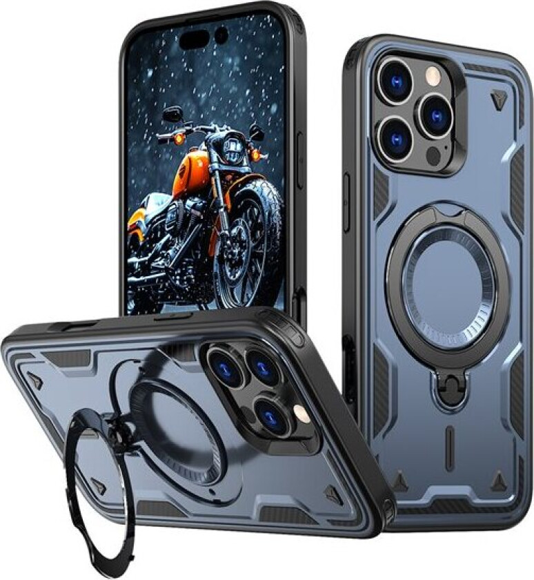 Hybrid Armor Trendy-etui med MagSafe for iPhone 16 Pro Max - Blå
