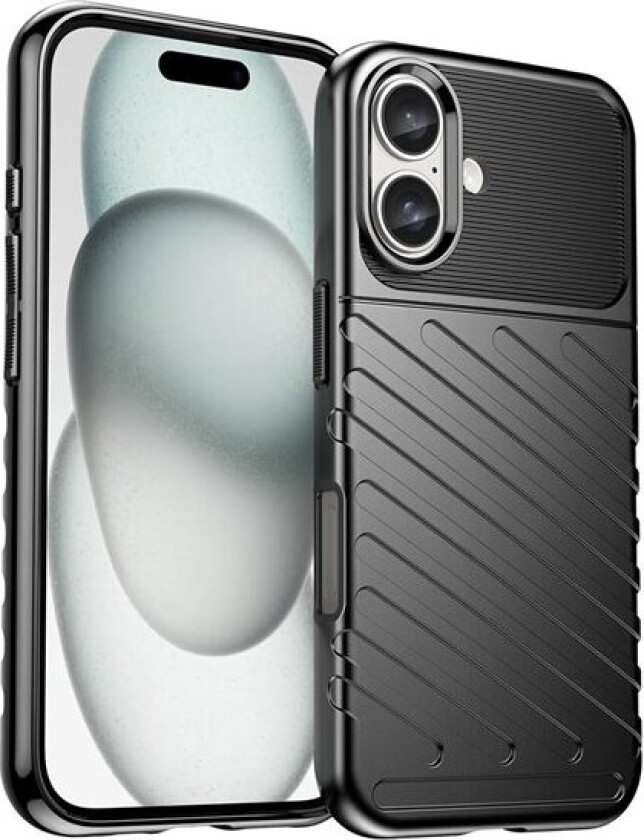 Thunder Case for iPhone 16 Plus silikonveske - svart