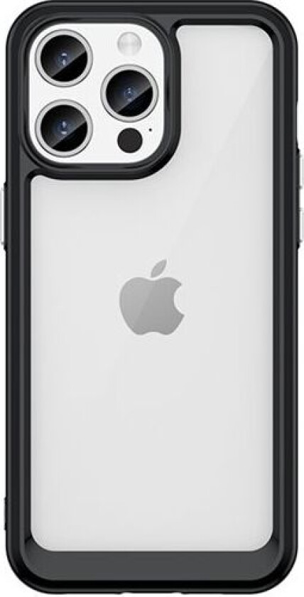 iPhone 15 Pro Outer Space-forsterket koffert med en fleksibel ramme - svart