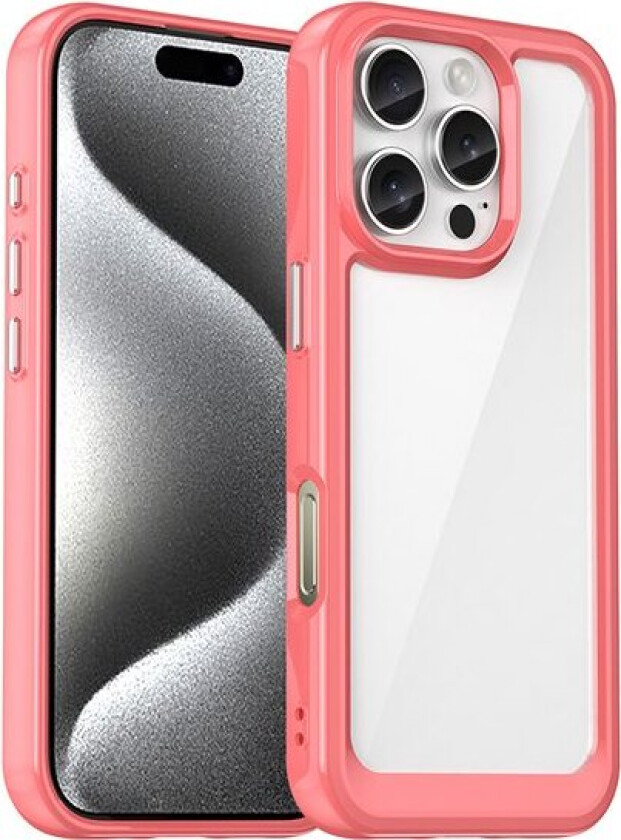 Outer Space-etui med gelramme for iPhone 16 Pro Max - rød