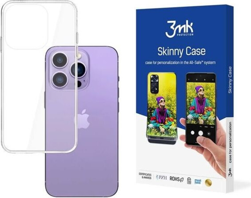 iPhone 14 Pro Max silikonveske fra 3mk Skinny Case-serien - gjennomsiktig