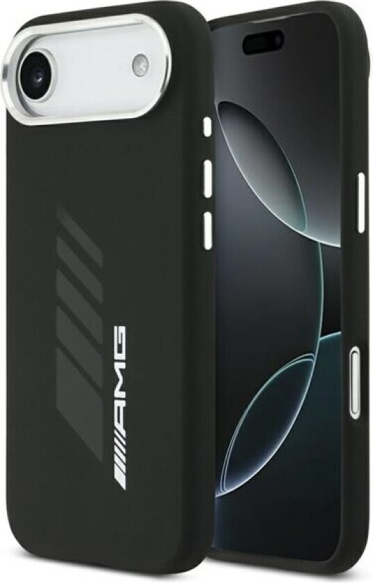 AMG MagSafe-etui i silikon i overdimensjonert Rhombs-størrelse for iPhone Air - svart