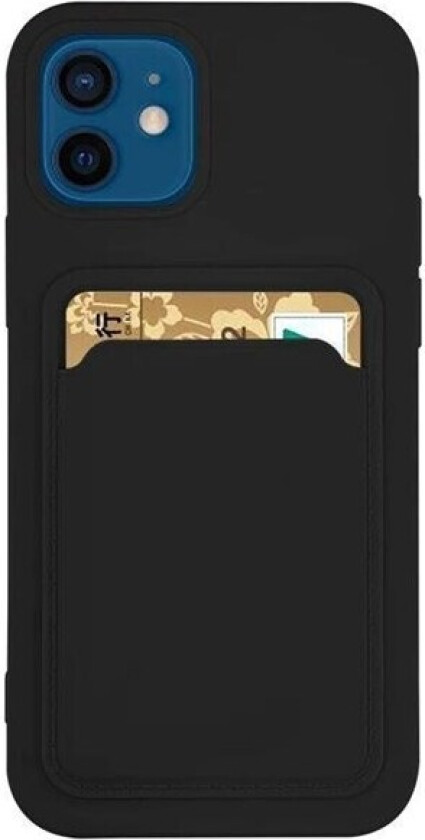 Kortveske Silikon lommebokveske med kortspor Dokumenter for Samsung Galaxy A73 Svart