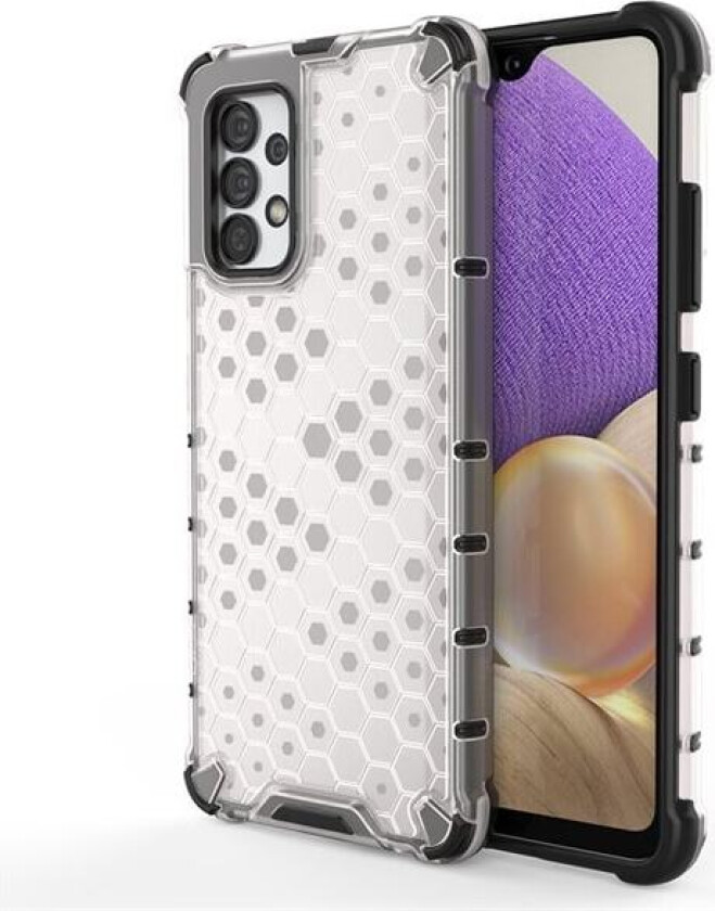 Honeycomb-etui pansrede deksel med en gelramme for Samsung Galaxy A13 5G gjennomsiktig