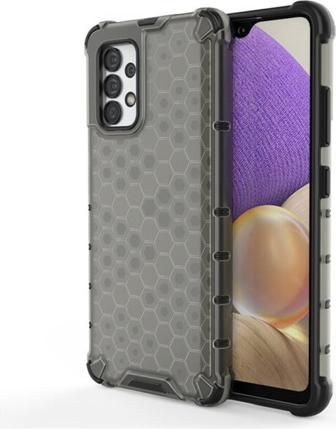 Honeycomb-etui pansret deksel med gelramme for Samsung Galaxy A03s (166.5) svart