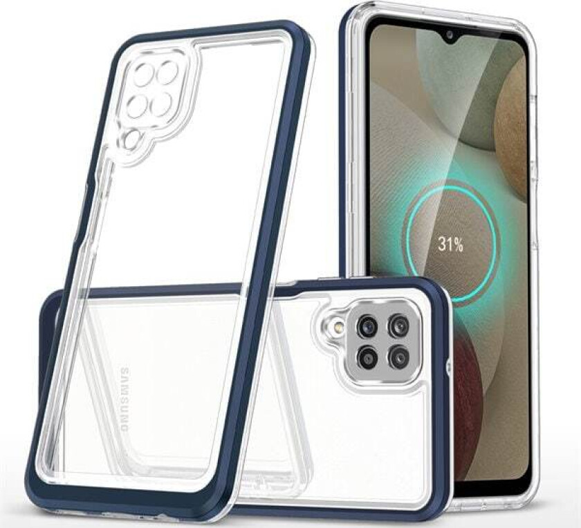 Klar 3-i-1-etui for Samsung Galaxy A22 4G Frame Gel Cover Blue