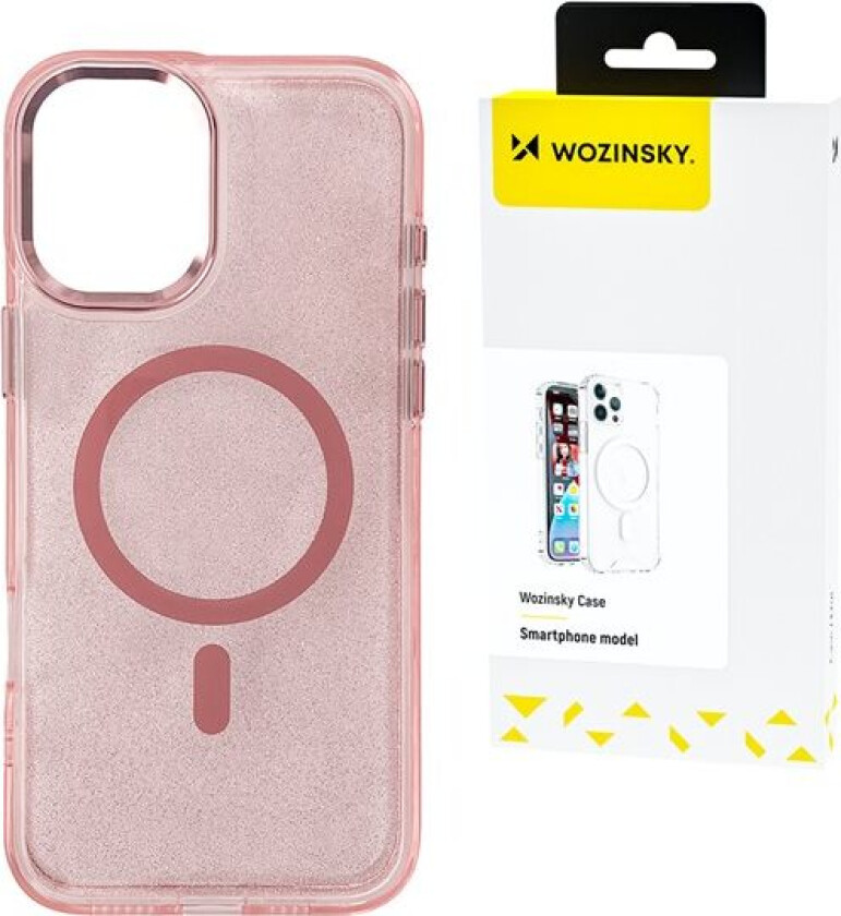 Glitter-etui med Mag Safe for Samsung Galaxy S25+ - Rosa med glitter