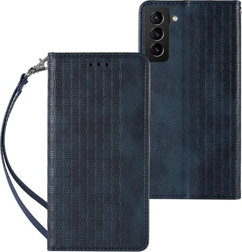 $ 0000062n Strap Case for Samsung Galaxy S22+ Pouch Wallet + Mini Lanyard Pendant Blue