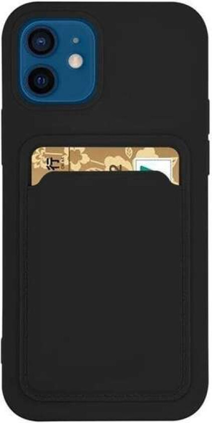 Kortveske Silikon deksel lommebok med kortspor for Xiaomi Redmi Note 11 Pro + 5G / 11 Pro svart