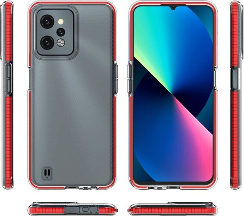 Spring Case-etui for Realme C31 silikondeksel med ramme svart