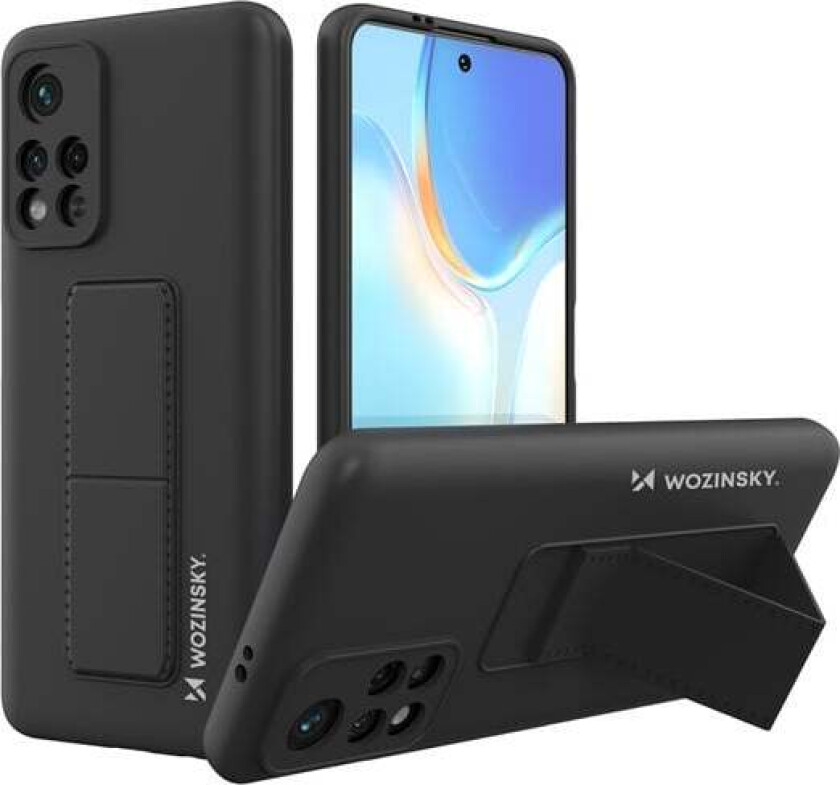 Kickstand Case silikon etui med kickstand etui for Xiaomi Redmi Note 11S / Note 11 svart