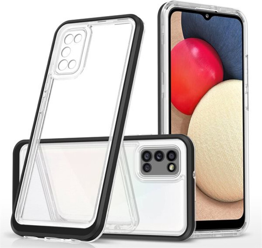 Klar 3-i-1-etui for Samsung Galaxy A03s (166) ramme geldeksel svart