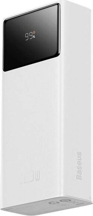 EnerFill Powerbank 30000mAh 22,5W med USB, USB-C - Hvit