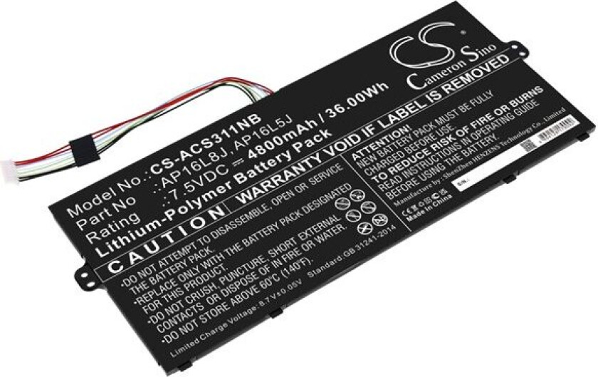 Batteri til bærbar PC for Acer Chromebook Spin 311 CP311-3H-K2RJ og andre