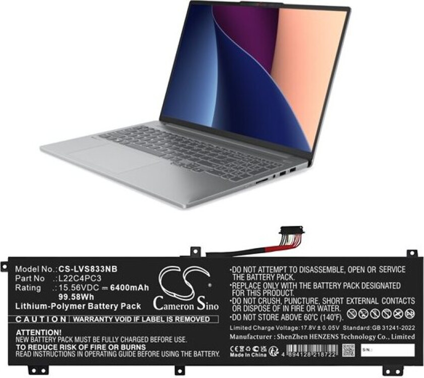 Batteri til bærbar PC for Lenovo 83AG003QAU, 83AG003RAU, 83AG003SAD og andre.