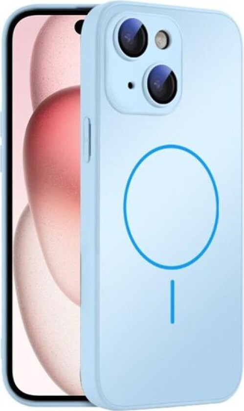 Bakdeksel i herdet glass med MagSafe for iPhone 15 Plus - Lyseblå