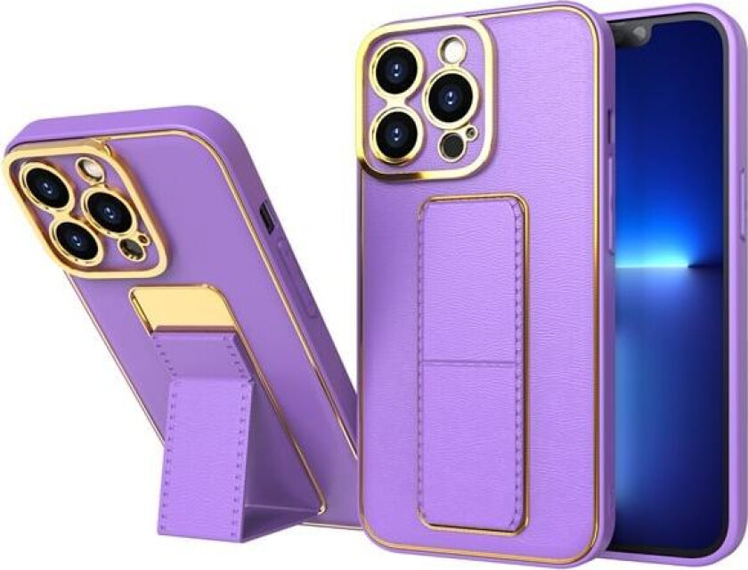 Nytt Kickstand-etui for iPhone 12 Pro med stativ lilla