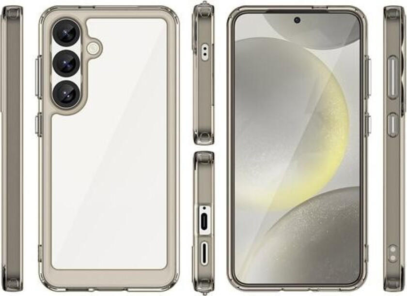 Outer Space-etui for Samsung Galaxy S25 Edge-deksel med fleksibel ramme - gjennomsiktig, svart