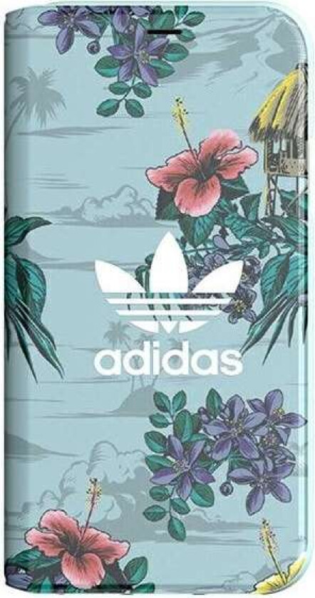 Booklet Case Floral for iPhone X / XS - Grå