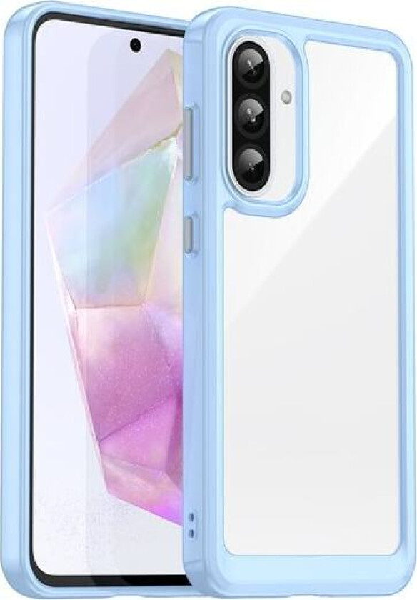 Outer Space-etui for Samsung Galaxy A26-deksel med fleksibel ramme - blå