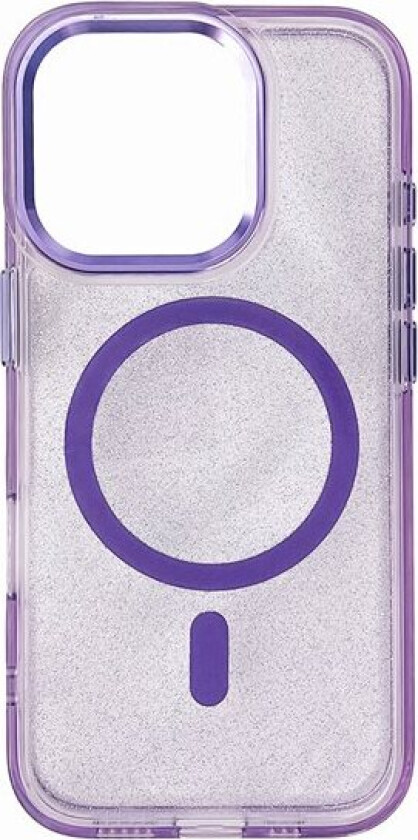 Glitteretui MagSafe for iPhone 16 Plus - lilla med glitter