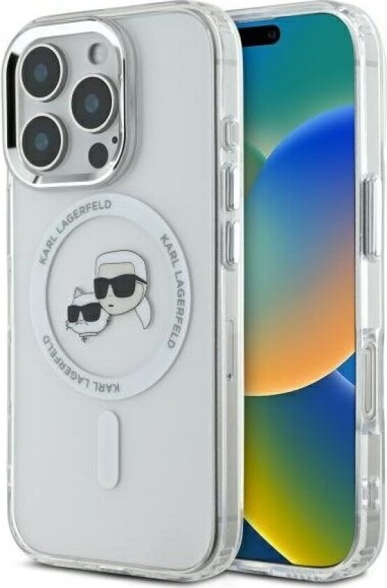 IML Metall Karl&Choupette Head MagSafe-etui i metall for iPhone 16 Pro - Hvit