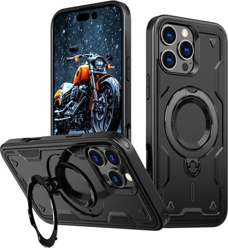 Hybrid Armor Trendy-etui med MagSafe for iPhone 16 Pro Max - Svart