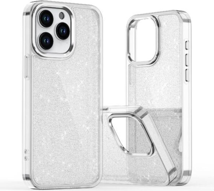 Glitteretui til iPhone 16 - gjennomsiktig med glitter