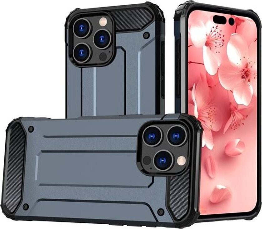 Hybrid Armor iPhone 16 Pro Max-etui - blå