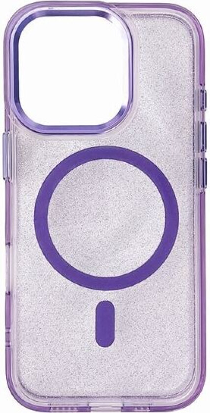 Glitteretui MagSafe for iPhone 16 - lilla med glitter
