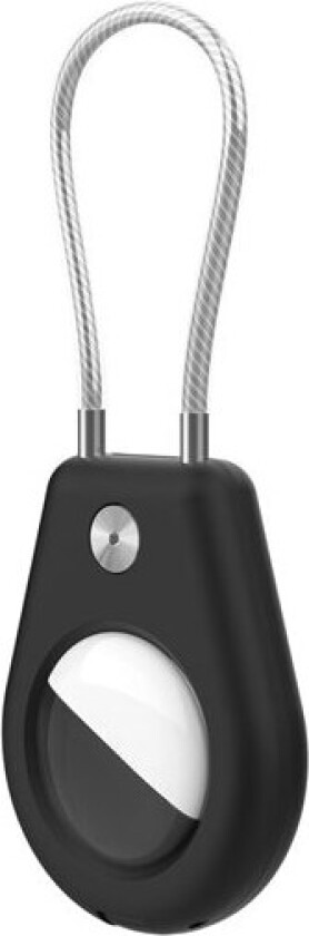 Apple AirTag-etui med stålkabel - svart